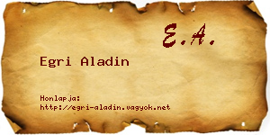 Egri Aladin névjegykártya